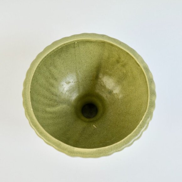 Haeger Pottery Green Speckled Footed Pedestal Planter USA - Picture 2 of 5